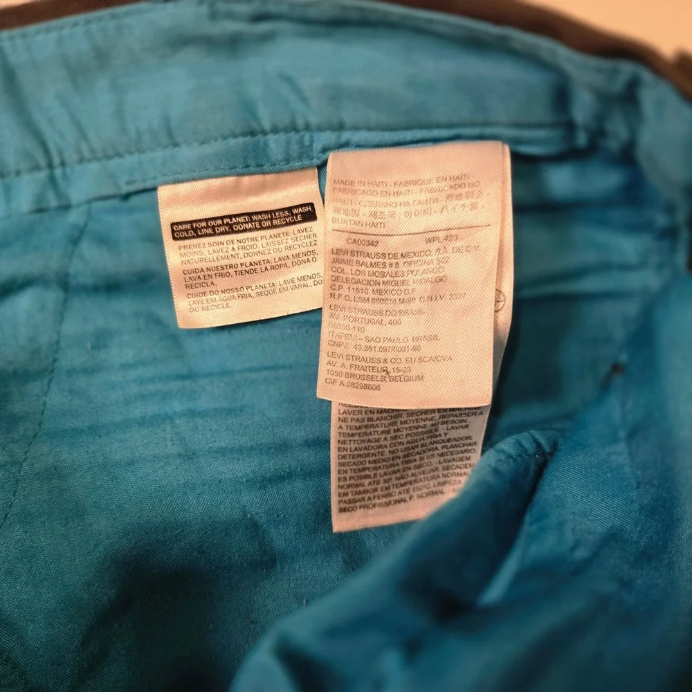 Levis Sta-Prest Chino Pants 33x34 Mens Black Slim Fit Tapered Trousers Workwear